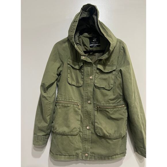 Beverly Hills Polo Club Army Green Hooded utility Jacket Unisex youth - Picture 1 of 6